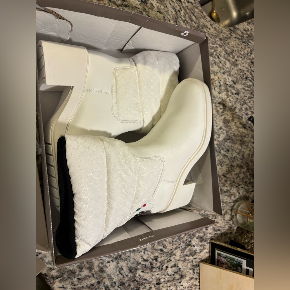 Franco Sarto Women's L-Snow Mid Calf Boots White - Picture 11 of 11